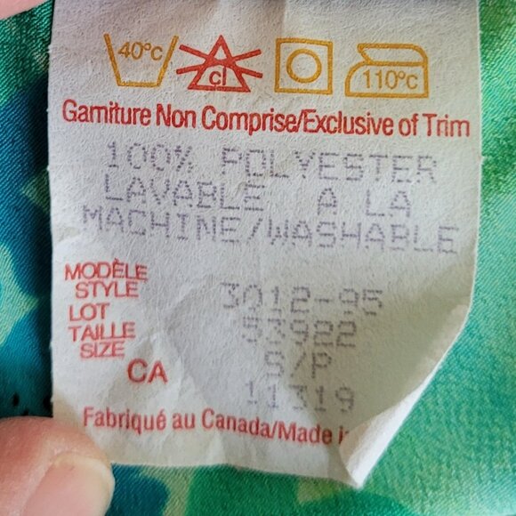 Dynamite Green Blue Vintage Y2K Skirt Size S 100% Polyester Made in Canada - Picture 7 of 8